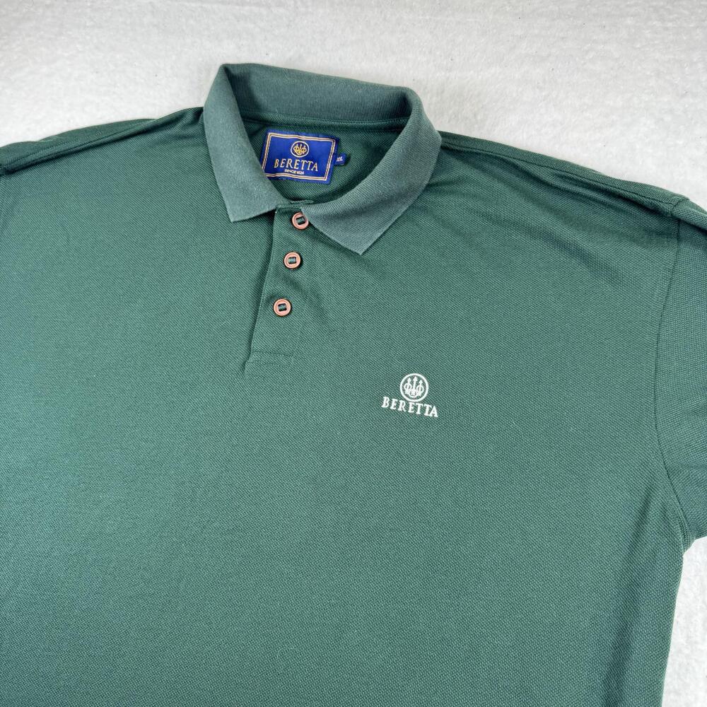 Beretta Polo Shirt Mens Size 2XL Green CoolMax Hunting Moisture Wicking